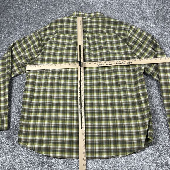Prana Shirt Mens Extra‎ Large Button Up Plaid Breathable Outdoors Mesh Green - Picture 12 of 16